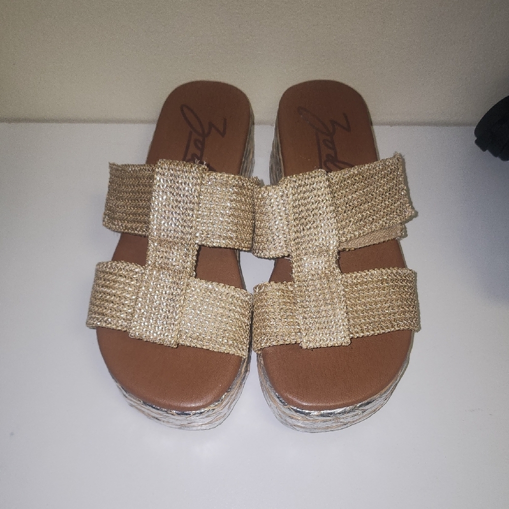 Zodiac Women's Platform Sandals - Tan and Gold